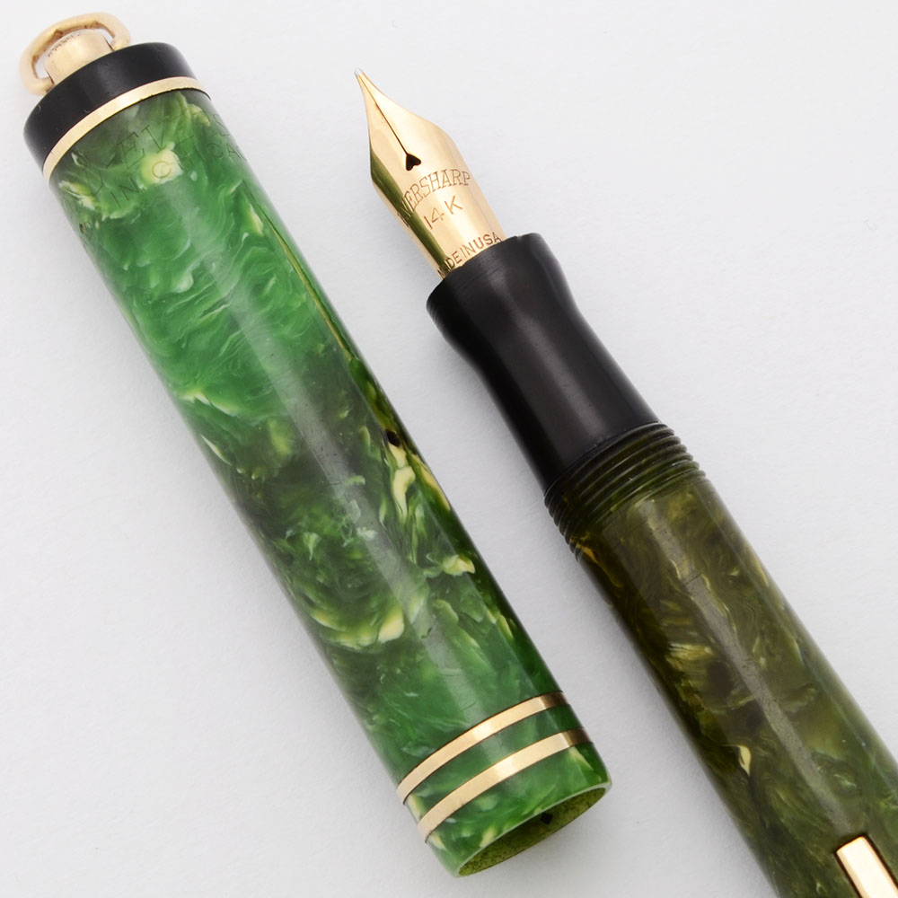 Wahl Eversharp Ring Top Fountain Pen (1920s) - Jade Green, Lever